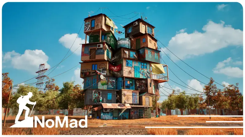 Stacked Slum House – Colorful Urban Survival Environment