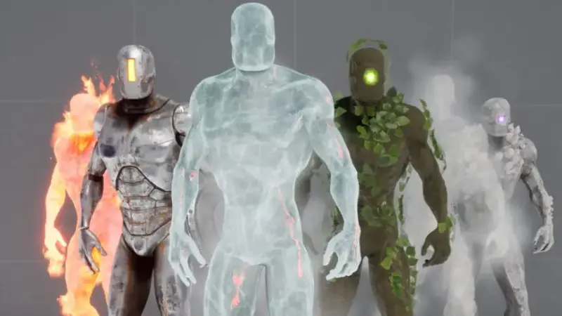 Elemental Golems Character Asset Pack