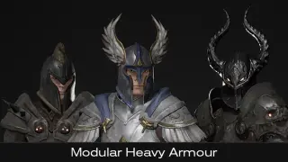 Modular Heavy Armour - Dark Warrior Fantasy - Metahuman