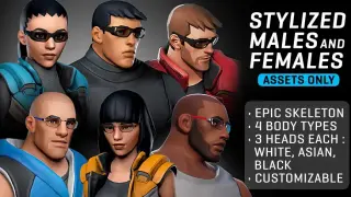 Stylized Males and Females - assets only