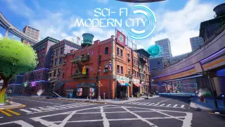 Stylized Sci-Fi Modern City ( Stylized Stylised City Scifi Sci-Fi Scifi Scifi )